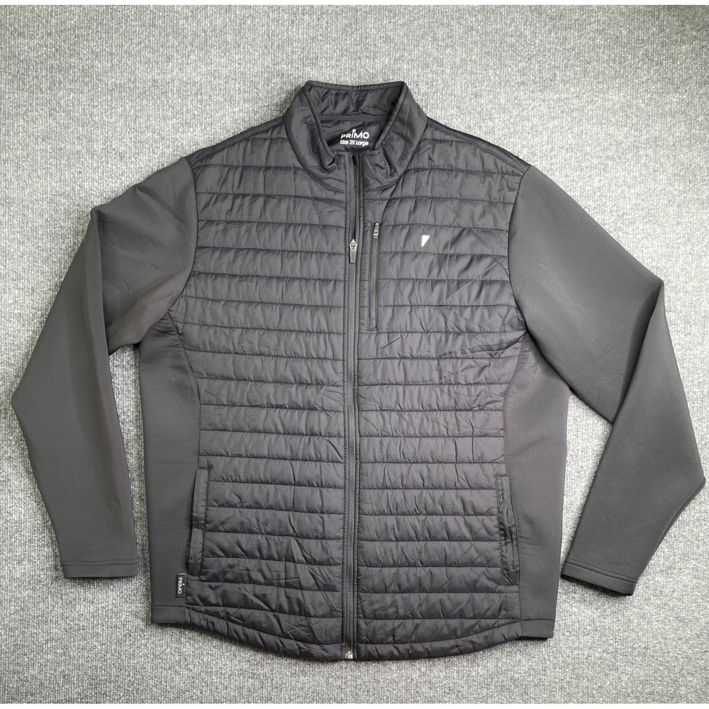 Primo Hybrid Puffer Jacket Mens 2X Large Black Quilted Full Zip Golf Activewear